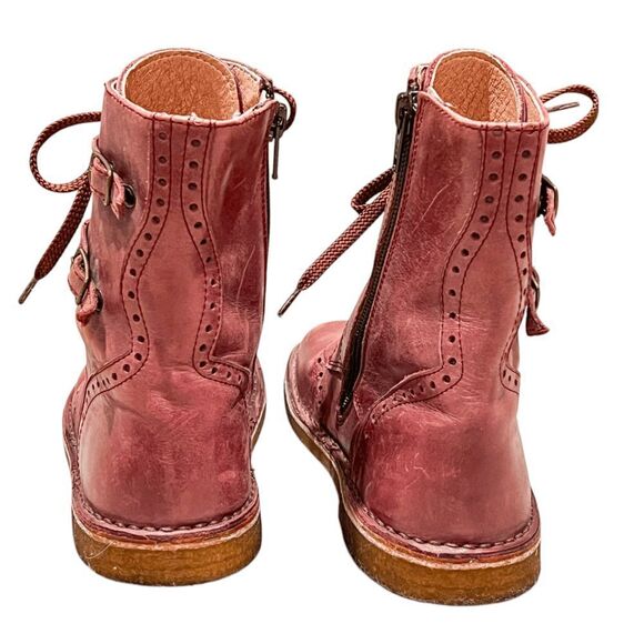 Pepe Peter Italian Leather Side-zip Ankle Moto Vintage Boots Size 32 US 13 - Picture 5 of 8